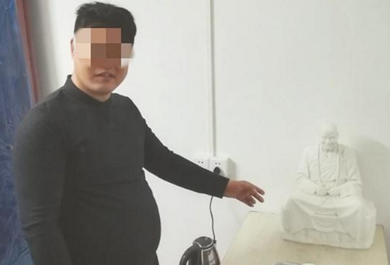 晋江36岁男子偷佛像求保佑赚大钱 监控记录盗窃过程