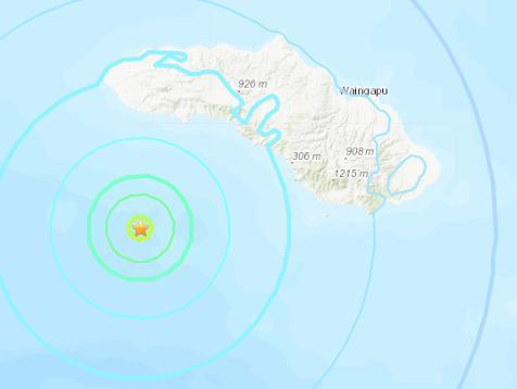 印尼松巴岛附近发生6.1级地震 震源深度24.7公里