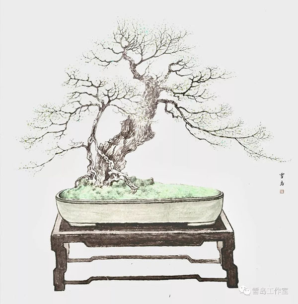 旅居泉州的著名画家雪岛应邀为连战、林郑月娥画肖像