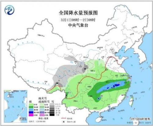 全国天气预报：南方阴雨持续至3月上旬 北方暖意浓浓