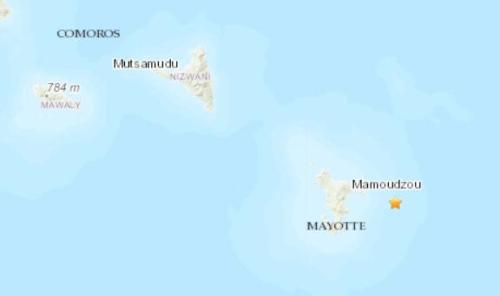 马约特岛东南海域发生5.0级地震 震源深度10千米