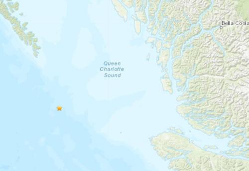 加拿大西部海域发生6.2级地震震源深度10公里