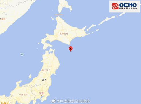 日本北海道地区附近发生里氏6.1级左右地震
