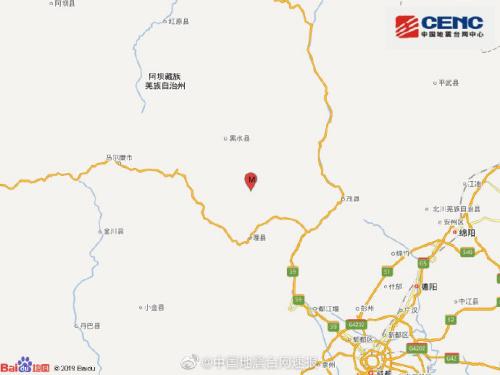 四川阿坝州理县发生3.3级地震震源深度19千米