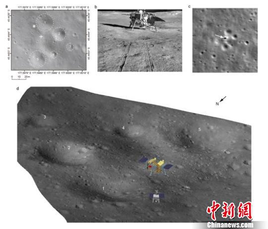 嫦娥四号着陆点在影像上的位置示意图。国家天文台/供图