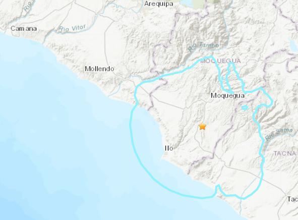 秘鲁南部发生5.4级地震震源深度81.6千米