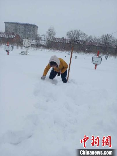 图为呼伦贝尔降雪现场。　呼伦贝尔气象局供图 摄